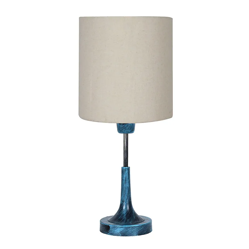 Arialla Bleu Drum Metal Table Lamp - Grey,Blue media 3