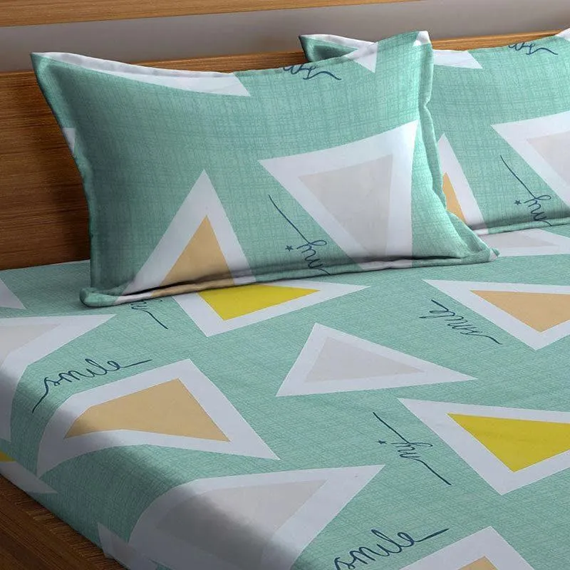 Kani Geometric Bedsheet (Teal) - 150 GSM media 3