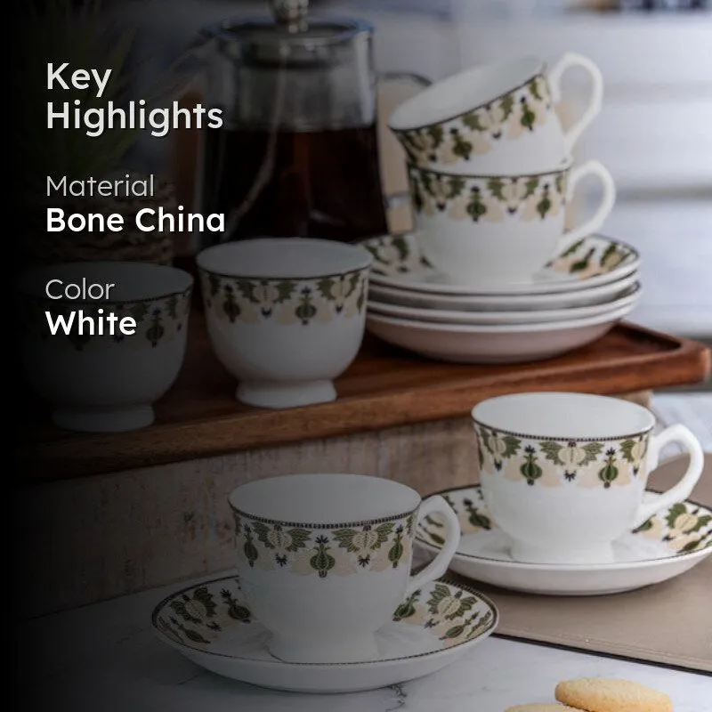 Sonaki Nysa Ethnic Cup & Saucer Set (170 ML) - Twelve Piece Set media 2