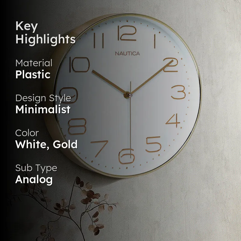Oura Analog Wall Clock - White & Gold media 2