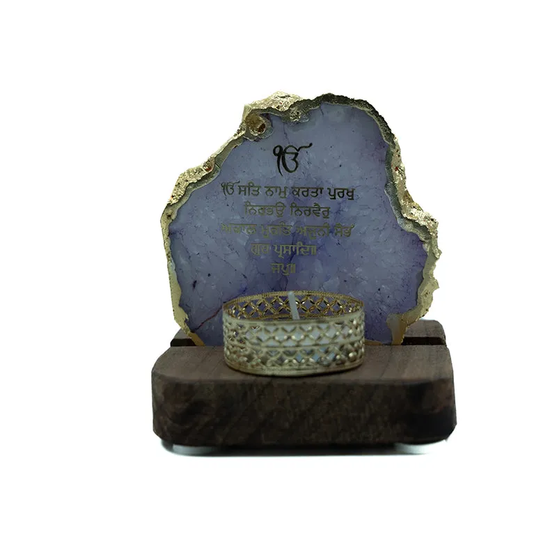 Agate Onkar Mantra Tea Light Holder - Lavender media 7