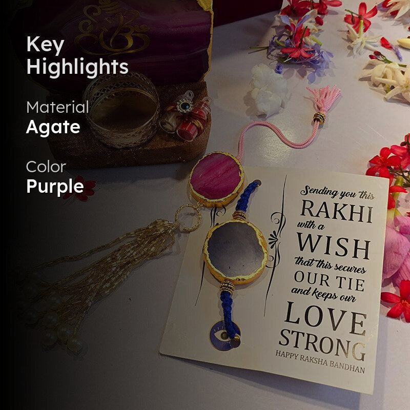 Khushi Agate Rakhi Gift Box media 2