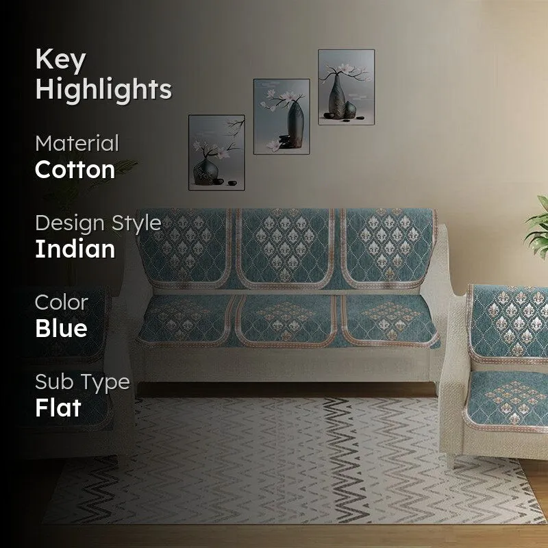 Nidha Sofa Cover (Turquoise) media 2