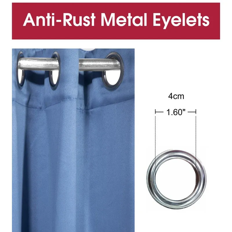 Aurelin Solid Curtains (Blue) - Set Of Two media 6