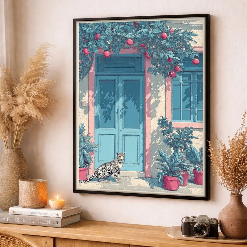 Serenique Floral Entrance Illustration Canvas Wall Painting With Black Frame media 3