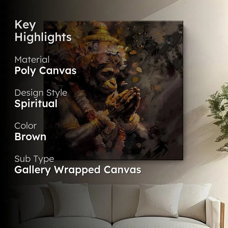 Devout Hanuman Poly Canvas Wall Painting media 2