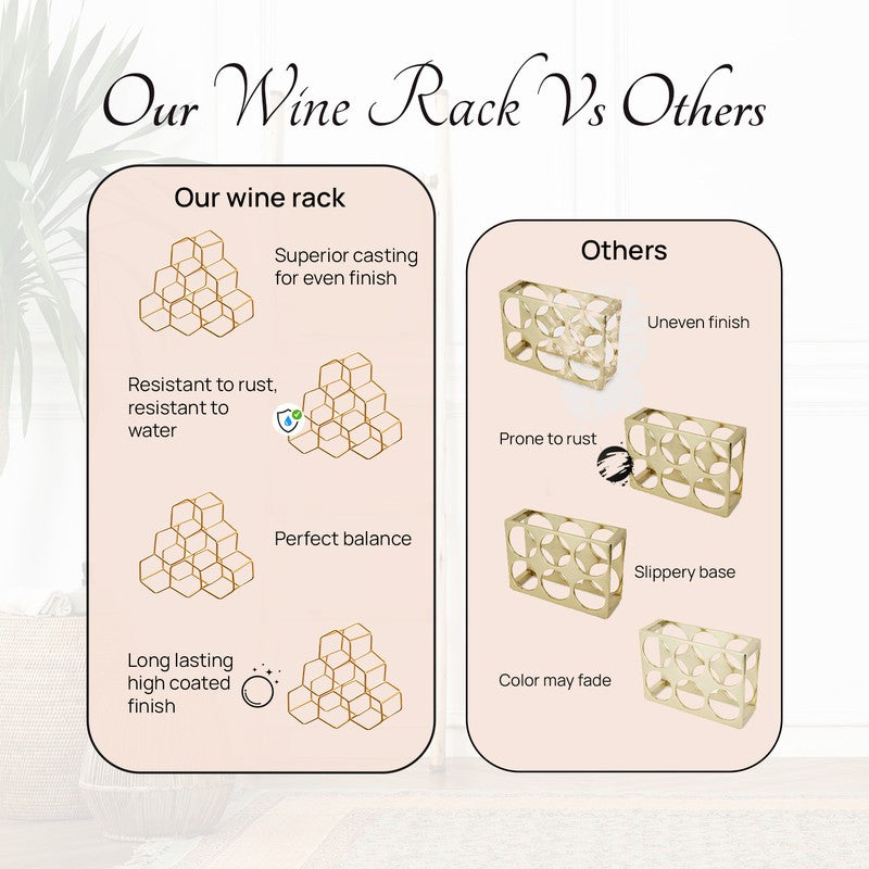 Hexa Nexa Wine Rack - Gold media 5
