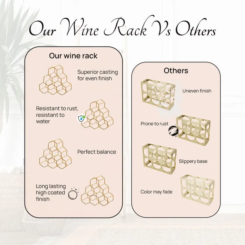 Hexa Nexa Wine Rack - Gold media 5