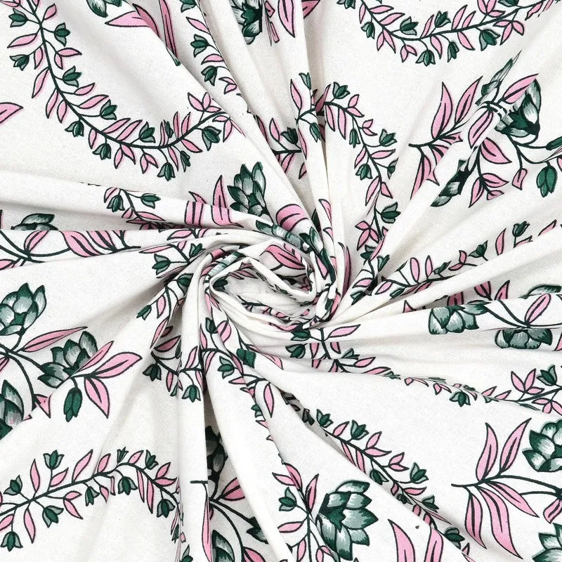 Griden Cotton Bedsheet (Green,White) - 240 TC media 5
