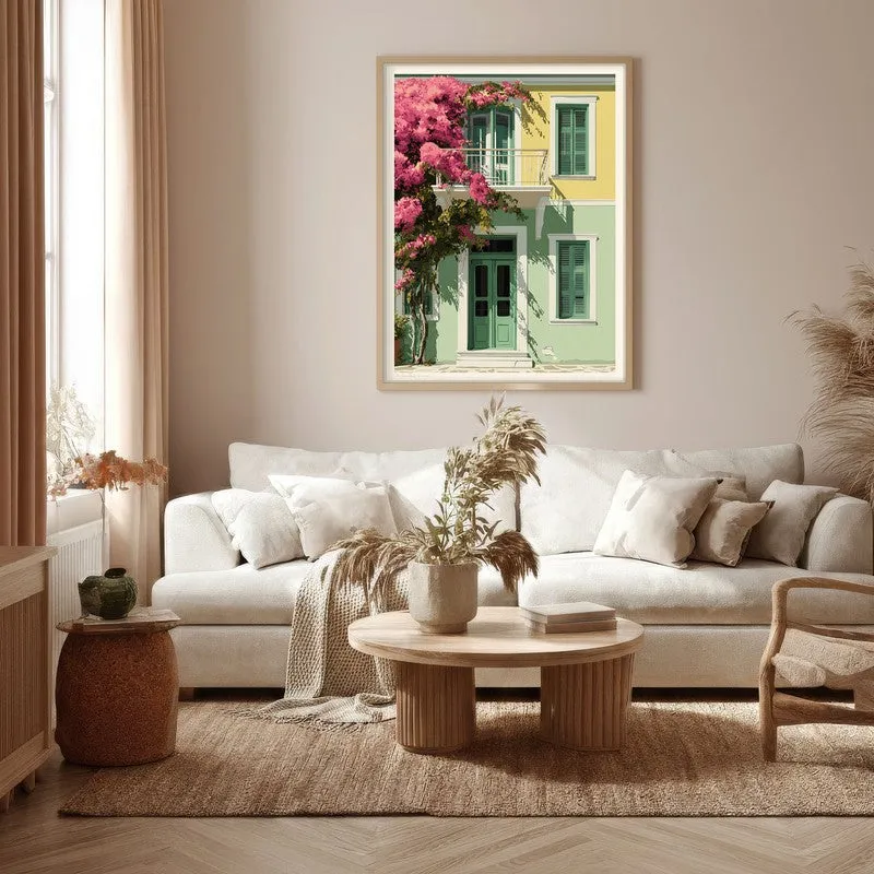 Noontide Neon Canvas Wall Painting - Brown Frame media 5