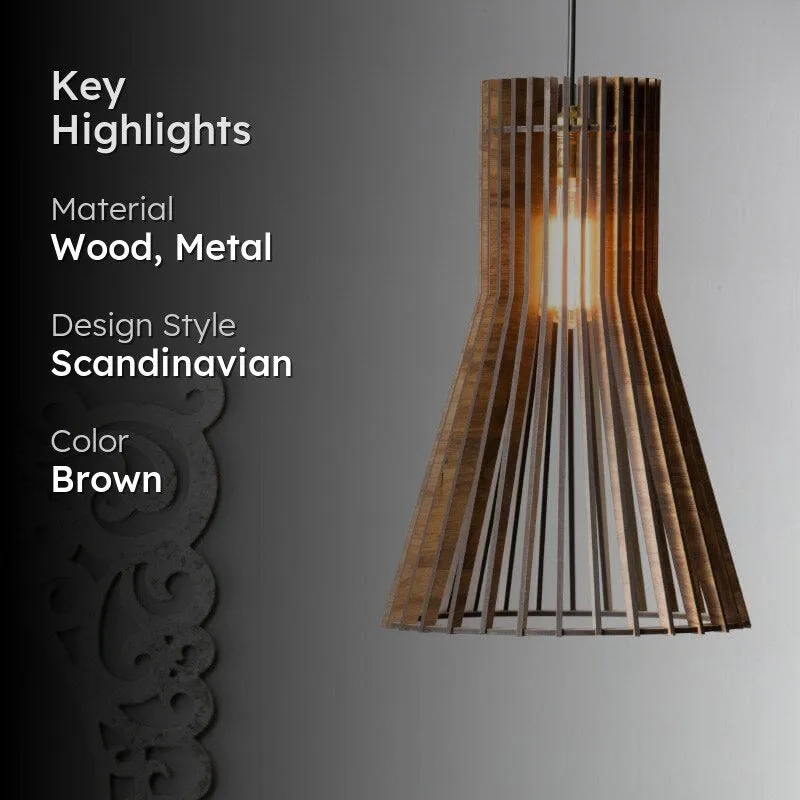 Cone Clan Wooden Ceiling Lamp media 2