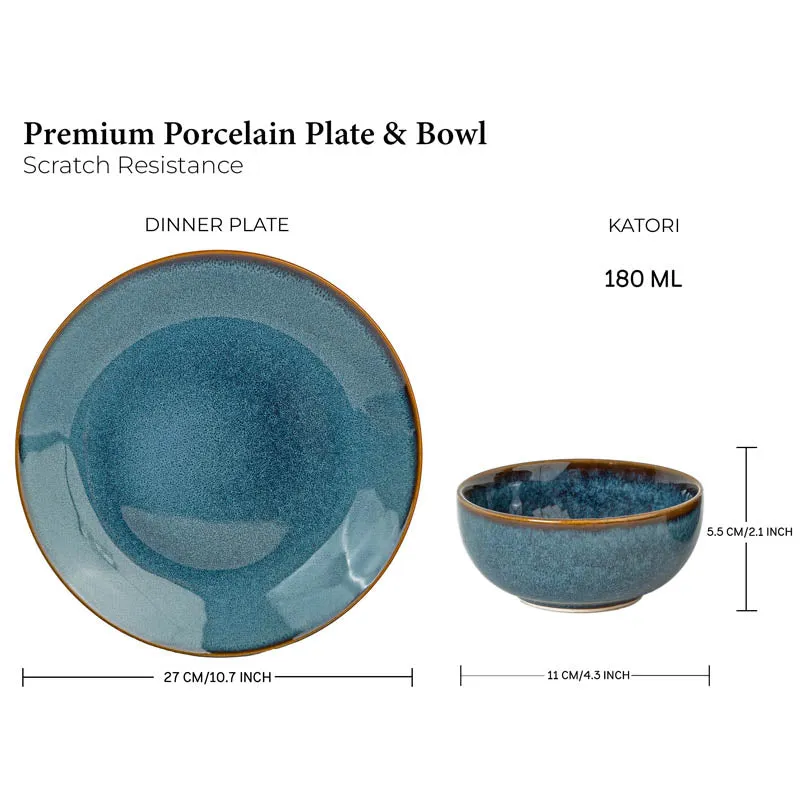 Tarangini Handmade Dinner Set (Blue) - 12 Piece Set media 4