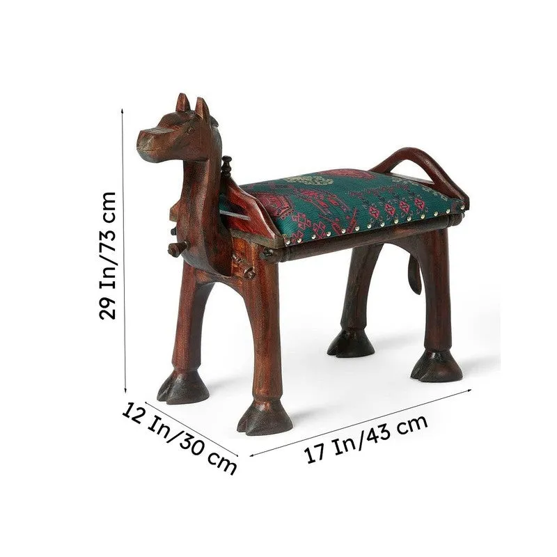 India Circus Acacia Wood Mirage Camel Pouffe media 9