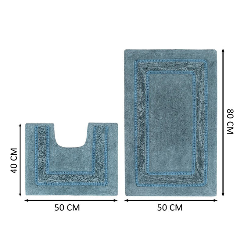 SpaStep Cotton Bath Mat (Blue) - Set of Two media 10