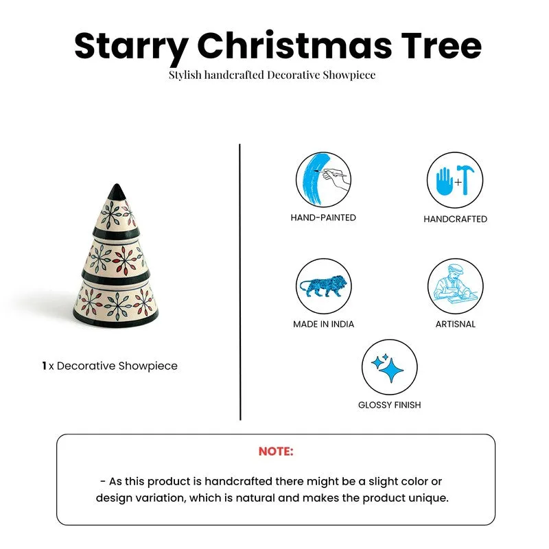 Starry Christmas Ceramic Handpainted Showpiece ) media 5
