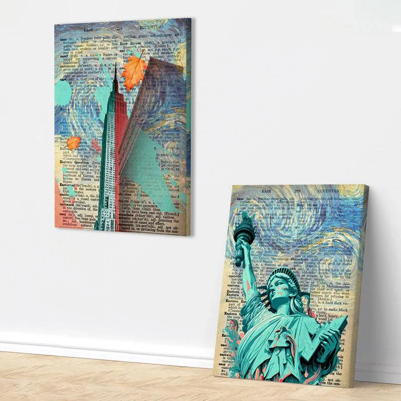 NY Glory Wall Painting - Set Of Two media 1