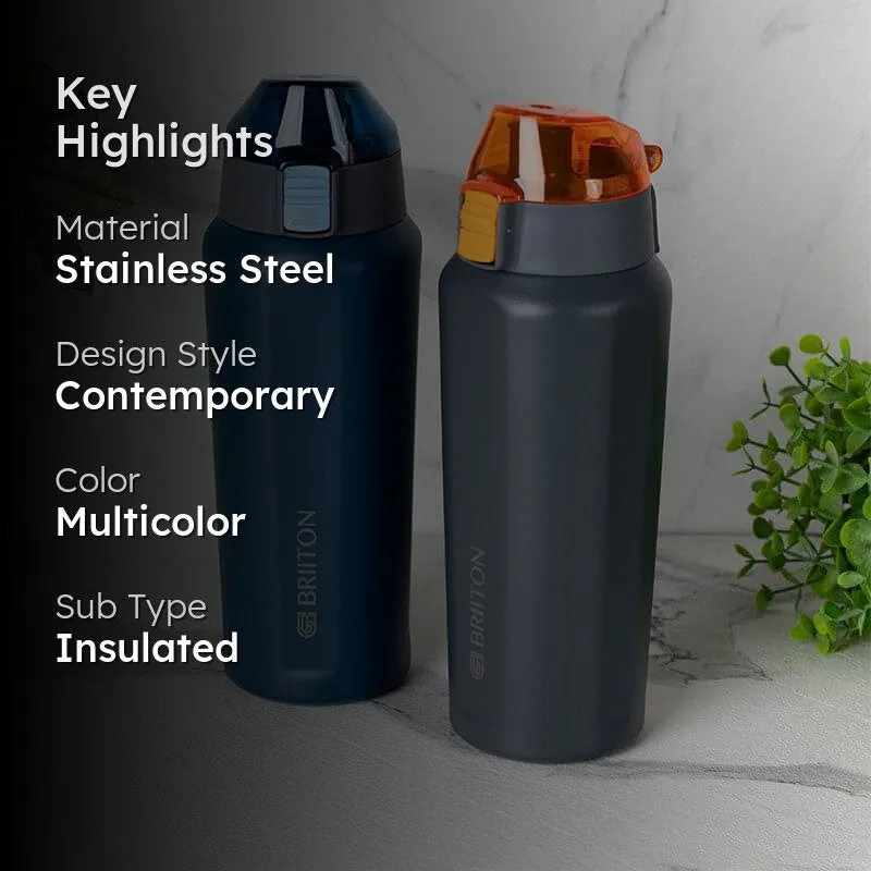 Hydra Hue Hot & Cold Thermos Water Bottle (Blue & Grey, 650 mL Each) - Set Of Two media 2
