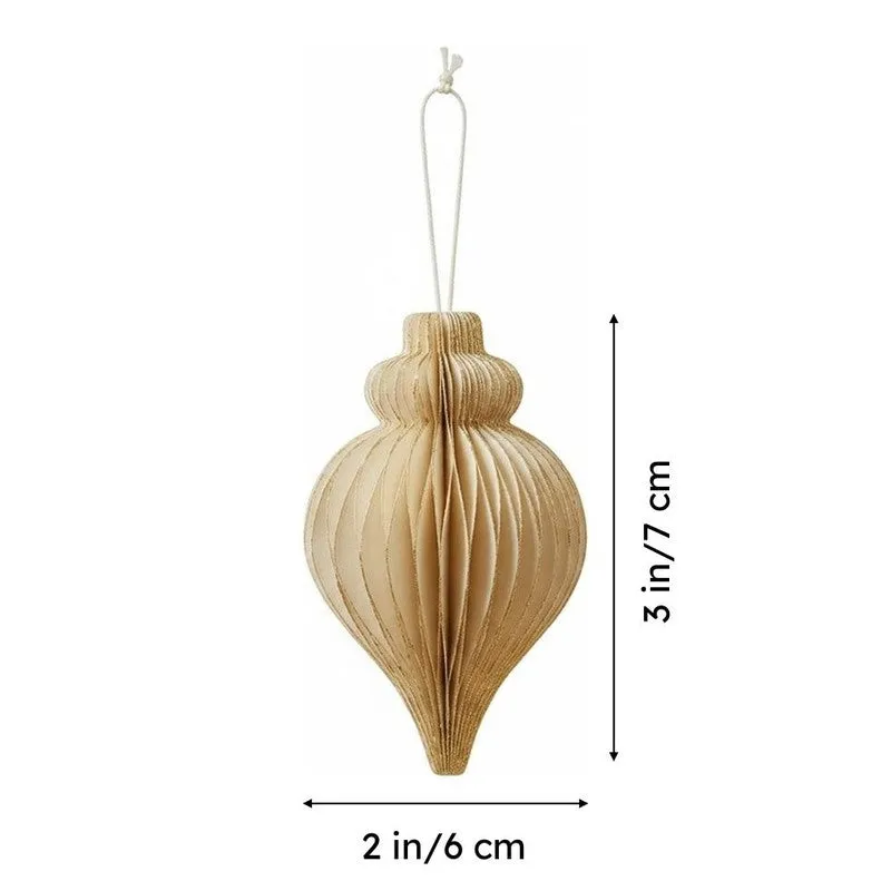 Fig Living Christmas Ornaments (Off (White & Gold Glitter) - Pack Of Three) - Set Of Three media 10