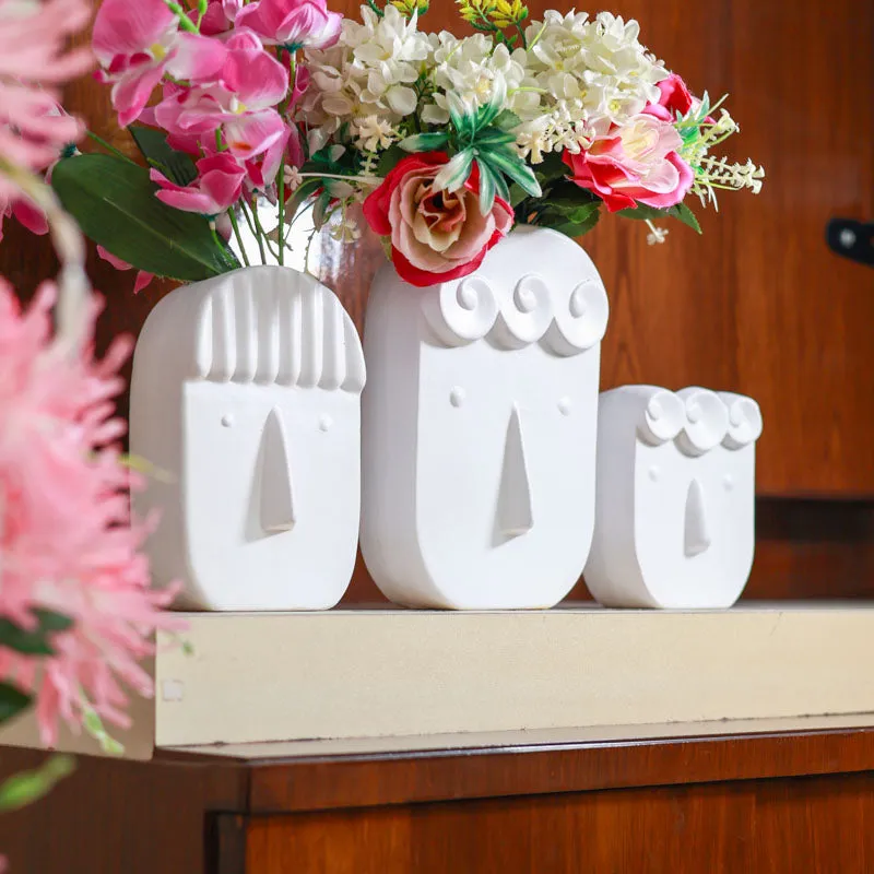Clayfolk Ceramic Vase (White) - Set Of Three media 3