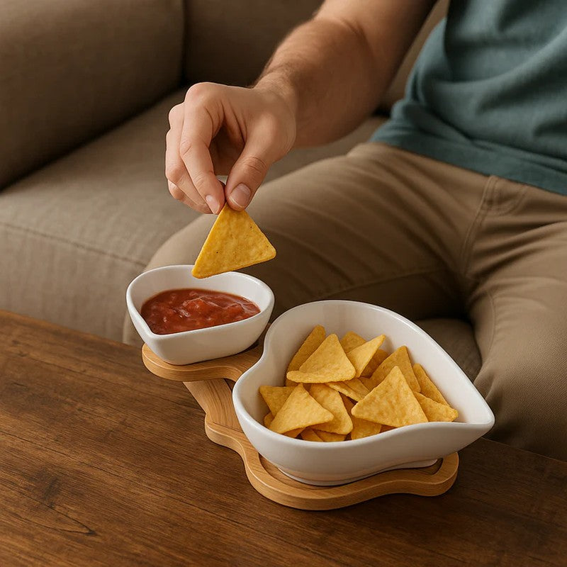 Nexa Heart Ceramic Serving Platter - Set Of Two