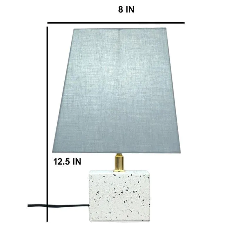 Terrazzo Hand Crafted Fabric Table Lamp - Grey,White media 5