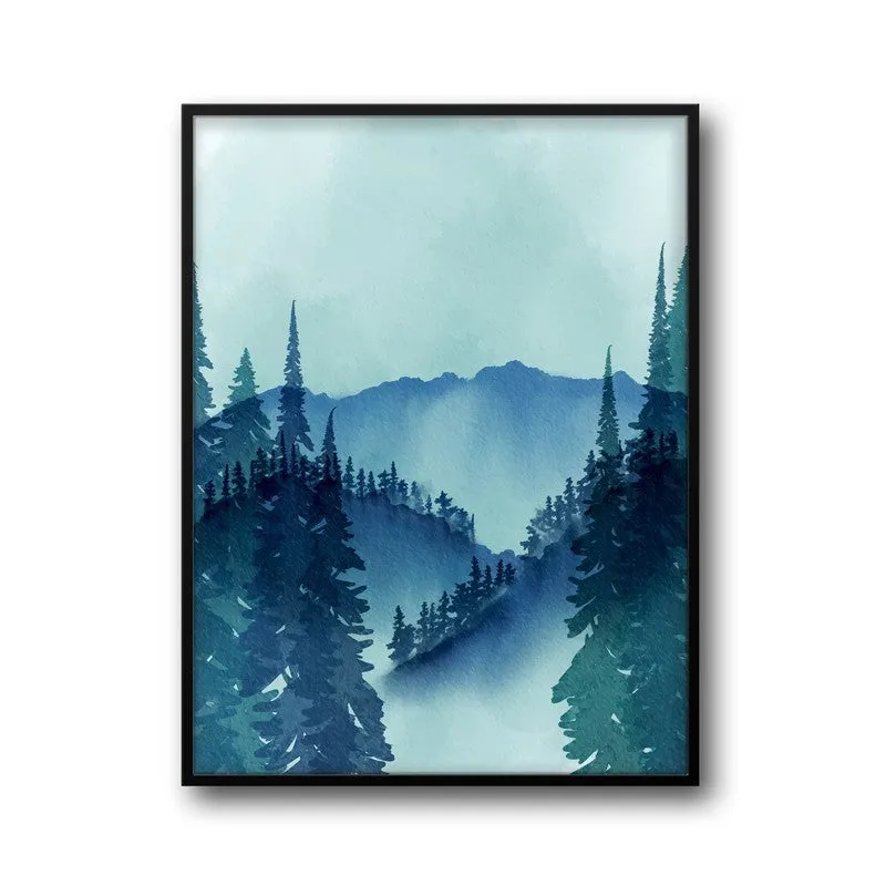 Foggy Forest Archival Paper Wall Art With Frame media 5