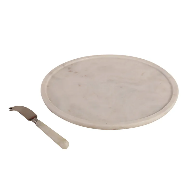 Argent Marble Platter With Knife - Two Piece Set media 6