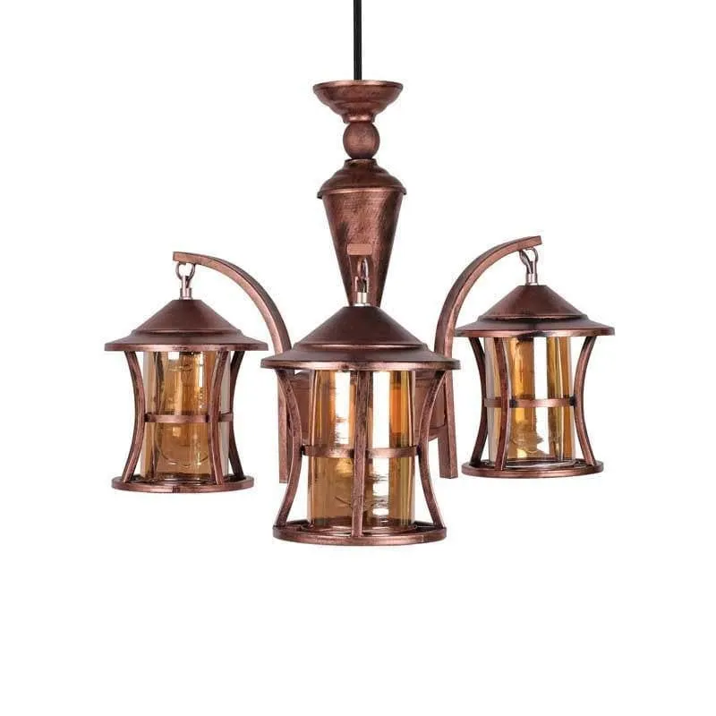 Industrial Edison Chandelier - Three Lights media 3