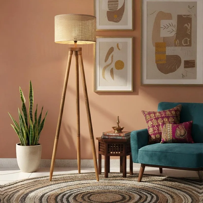 Tripod Glow Acacia Wood Floor Lamp media 13