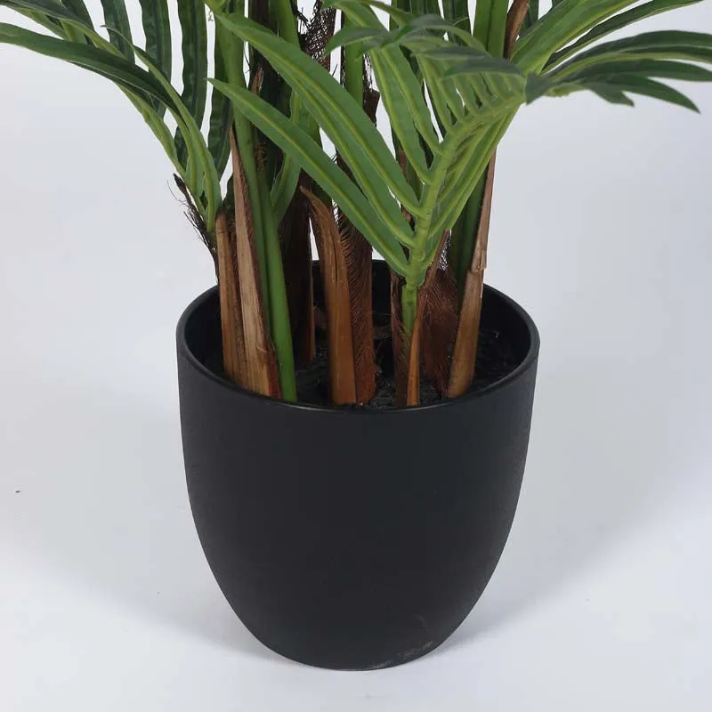 Faux Lush Palm Plant With Black Plastic Pot - 4 Feet media 5