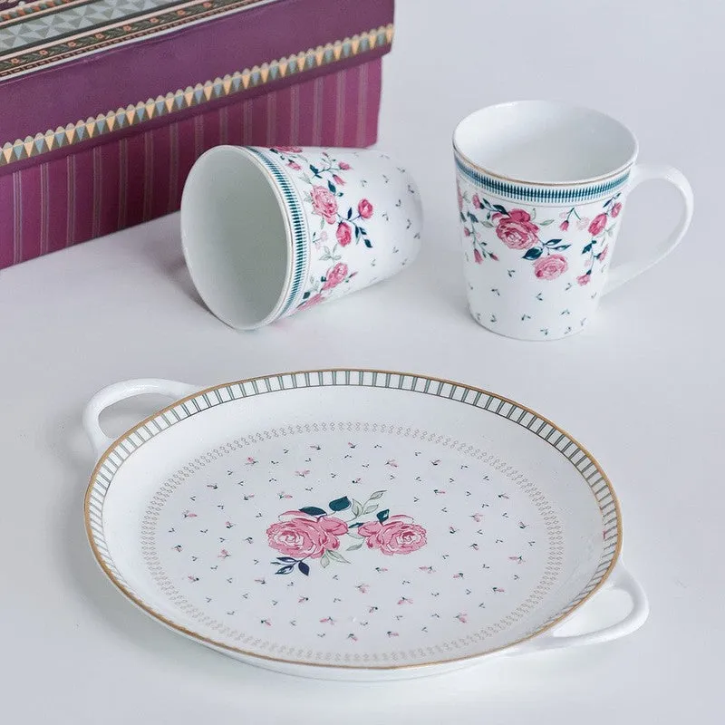 Magique by The Wishing Chair Portrait of Rose Lustre Mugs & Platter With Giftbox - Three Piece Set - 5