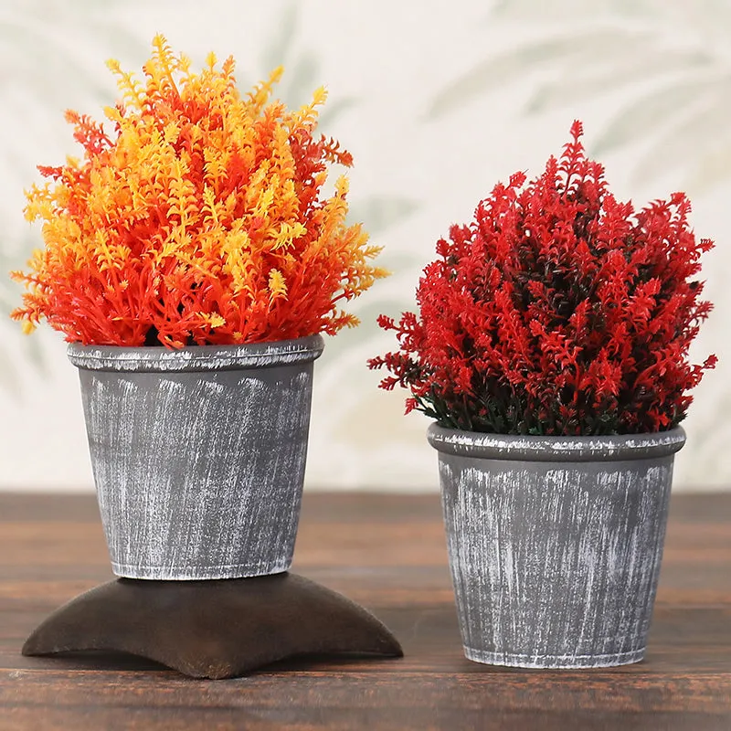 Abrela Artificial Plant With Black Plastic Pot - Set Of Two media 1