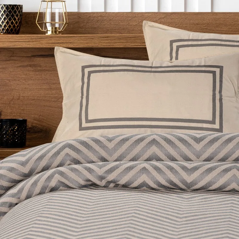 Wave Whisper Cotton Bedsheet (Grey) - 224 TC media 4