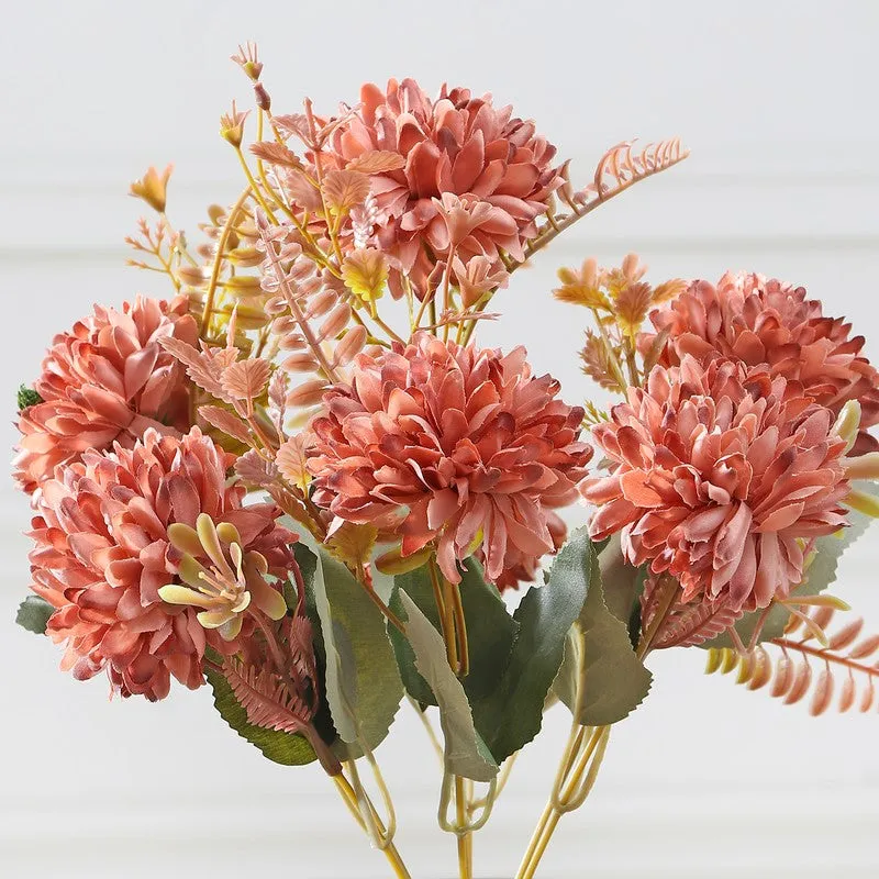Coralia Mum Artificial Flowers - Brown media 4