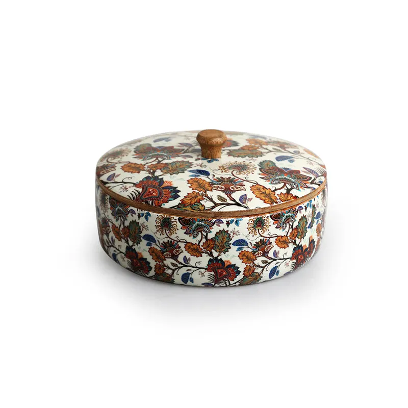 Desi Gulzar Enamelled Mango Wood Roti Box media 3