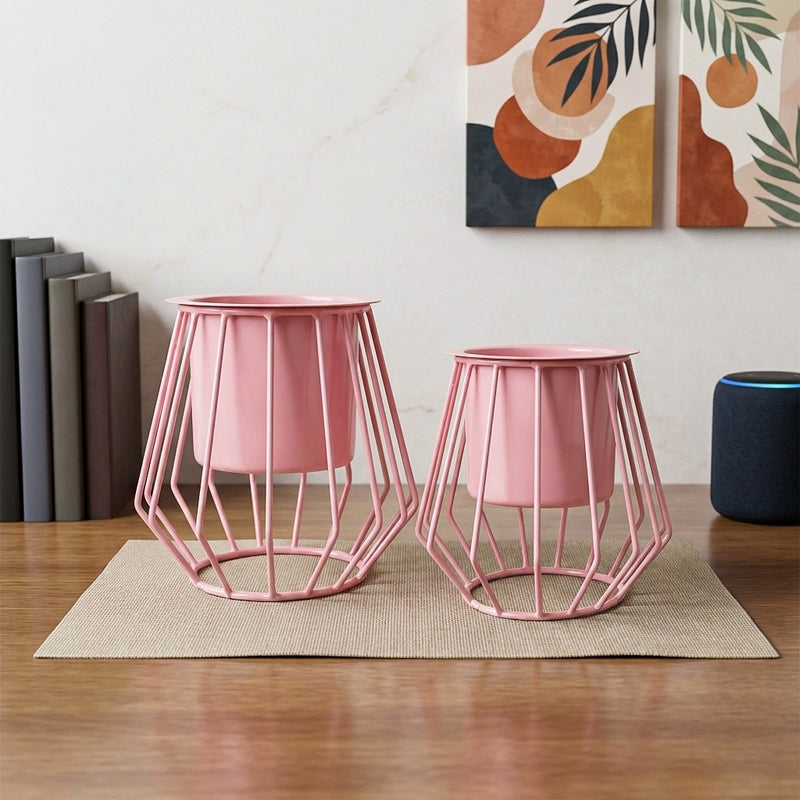 Steela Planter (Pink) - Set Of Two