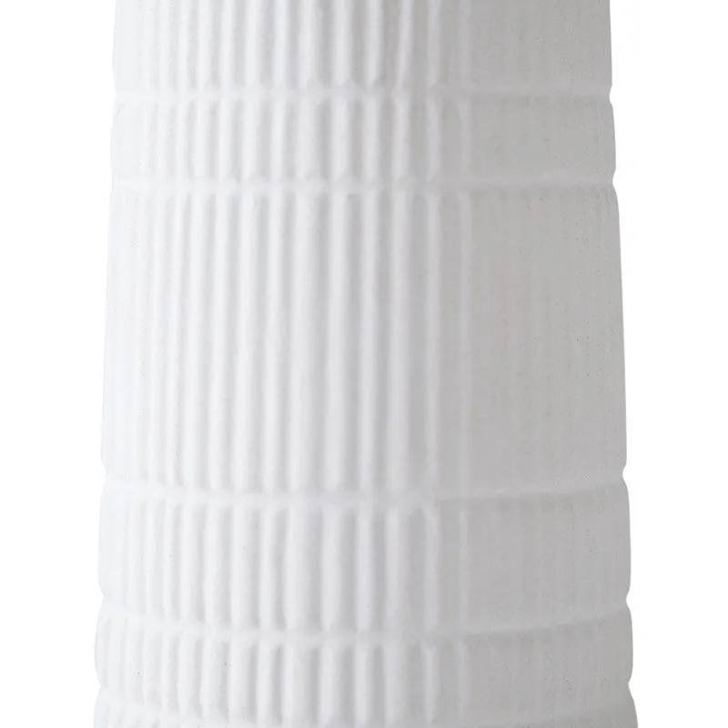 White Ridge Textured Ceramic Vase media 6