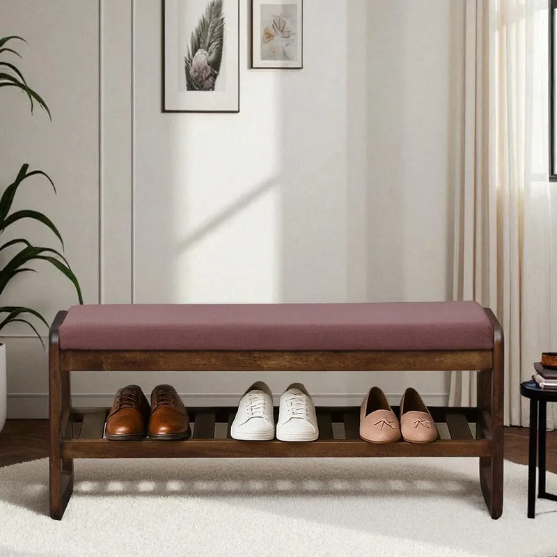 Tread Mango Wood Shoe Rack - Pink media 1