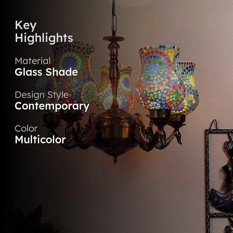 Elva Mayoora Mosaic Golden Antique Ceiling Lamp media 2