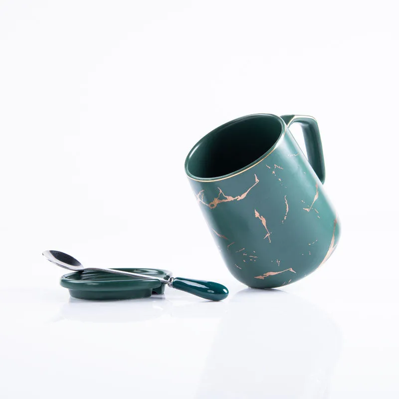 Goldira Glam Green Mug And Tray (400 ML) - Five Piece Set media 7