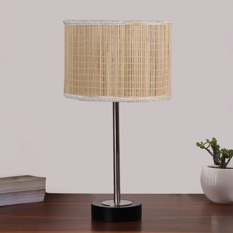 Bambou Rodin Wooden Table Lamp - Beige,Silver,Black media 3