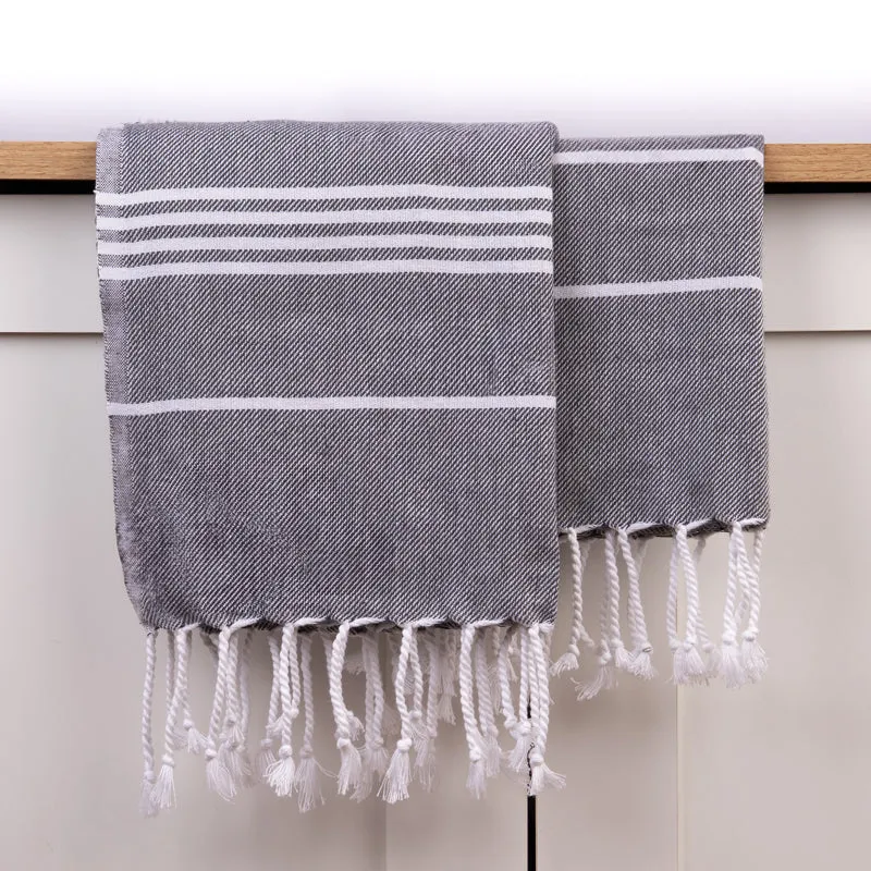 Luxe Linen Bath Towel - Grey media 1