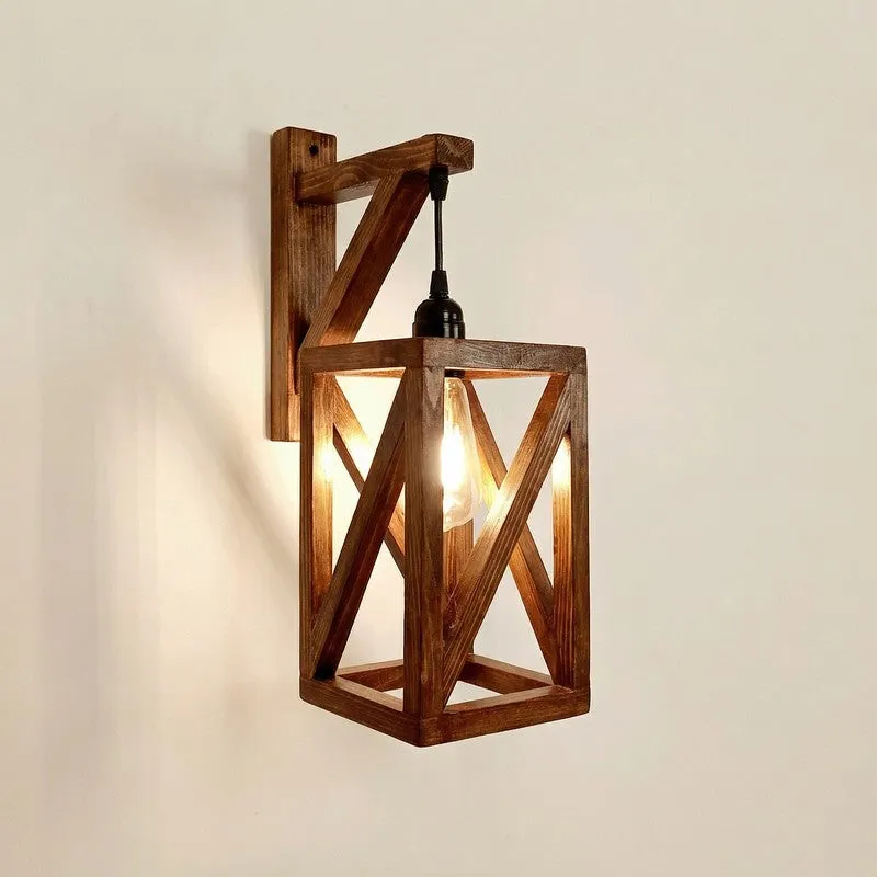 StrataGlow Wooden Wall Lamp - Brown media 4