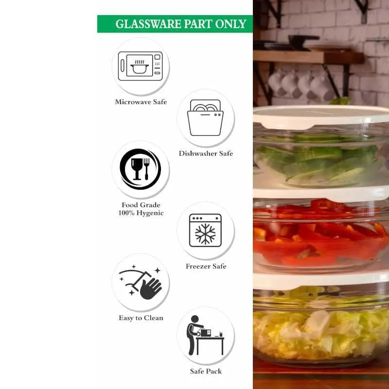 Gestal Storage Bowl With White Lid (1700 mL/1135 mL/595 mL) - Set Of Three media 5