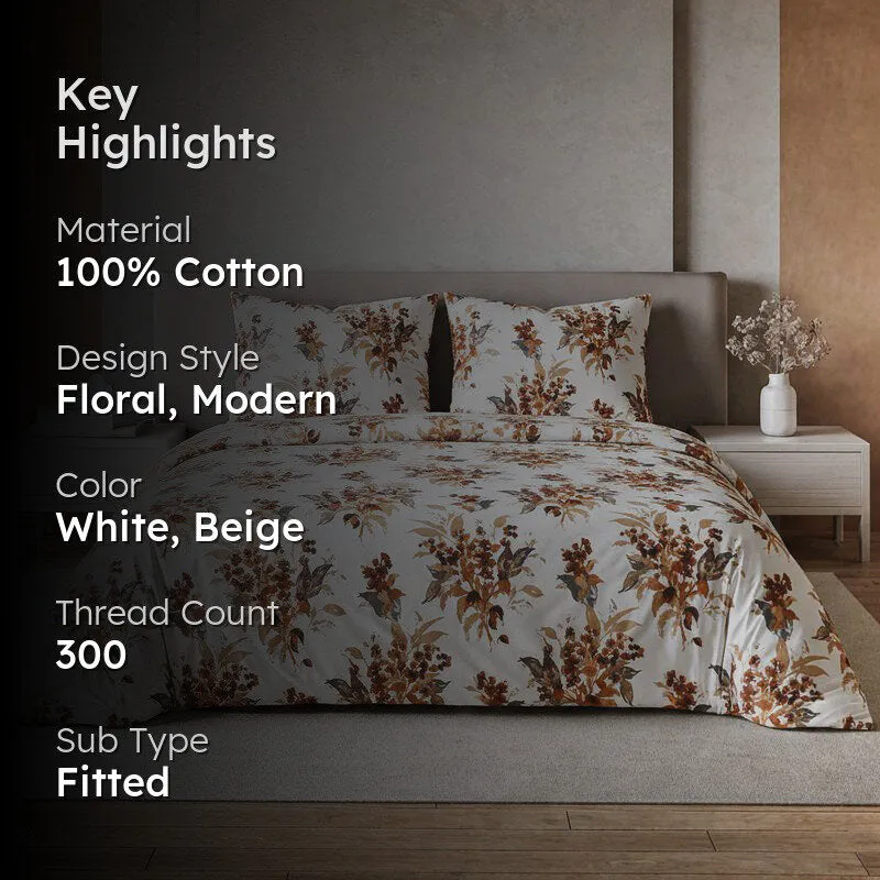 Snapdragon Fitted Cotton Bedsheet - 300 TC media 2