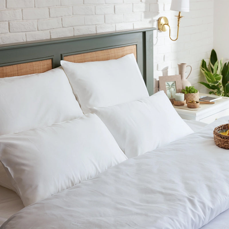 Maison Solid Cotton Bedsheet (White) - 400 TC media 12