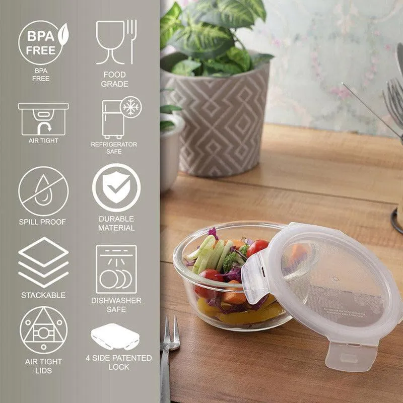 Timpo Round Borosilicate Glass Lunch Box - 380 ML media 4