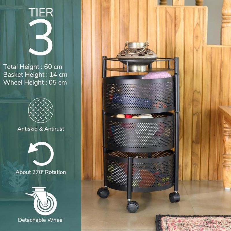 Meso Three Tier Storage Rack With Wheels media 7