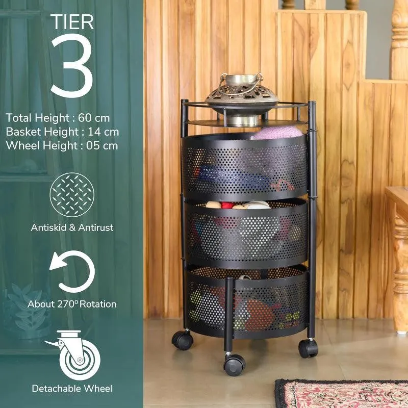 Meso Three Tier Storage Rack With Wheels media 7