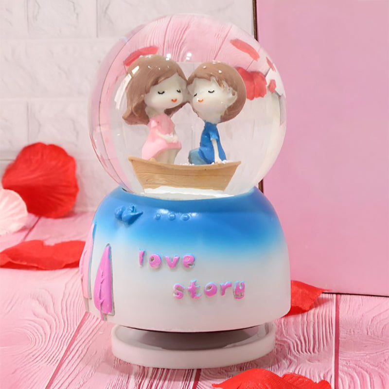 Frosty Romance Glass Snow Globe Showpiece